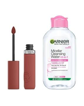 Matte Resistance Liquid Lipstick LAZY SUNDAY 150 + Garnier Micellar Water Combo-image-22