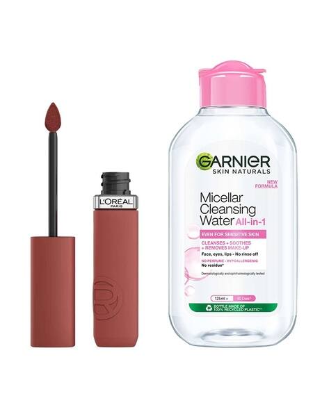 L'Oreal Paris Matte Resistance Liquid Lipstick LAZY SUNDAY 150 + Garnier Micellar Water Combo