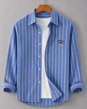 neonomad Men Striped Regular Fit Shirt with Spread Collar-picture-14