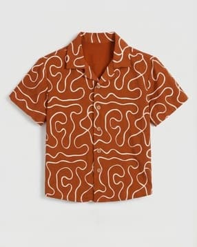 Boys Embroidery Relaxed Fit Shirt-image-5