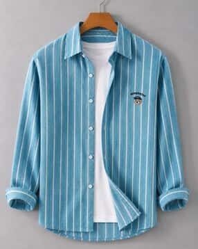 neonomad Men Striped Regular Fit Shirt with Spread Collar-picture-13
