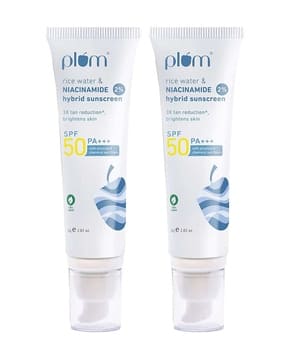 Set of 2 2 Niacinamide & Rice Water SPF 50 PA+++ Sunscreen Fades Tan Combo-image-7