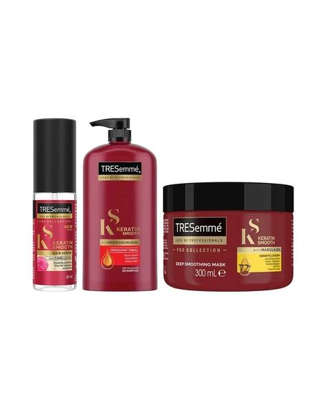 TRESEMME Set of 3 Keratin Smooth Combo - Shampoo (1000 ml) + Hair Mask (300 ml) + Hair Serum (50 ml) Combo