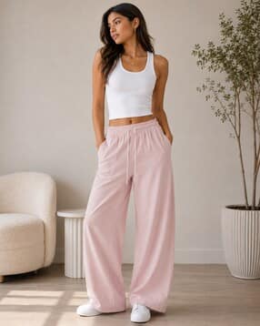 Women Flat-Front Relaxed Fit Pants-image-25