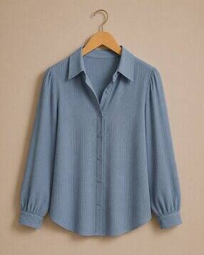 buda jeans co Women Relaxed Fit Shirt with Puff Sleeves-picture-49