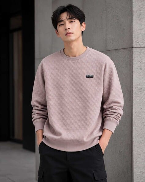 Buda Jeans Co Men Geometric Pattern Sweatshirt