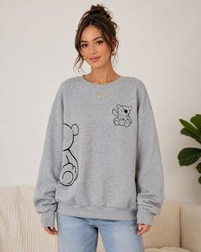 Women Regular Fit Graphic Print Sweatshirt-image-24