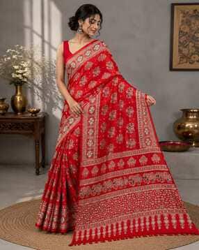 indie picks Ajrakh Print Pure Gajji Traditional Saree-picture-39