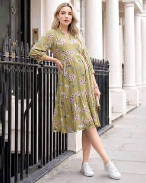 easy mom Women Floral Print A-Line Dress-picture-7