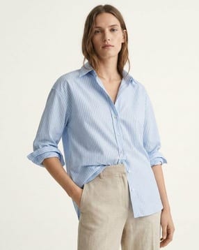 Women Regular Fit Striped Shirt-image-12