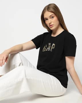 gap Women Foil Print Slim Fit Round-Neck T-Shirt-picture-46