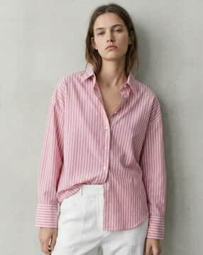 molly & michel Women Regular Fit Striped Shirt-picture-31