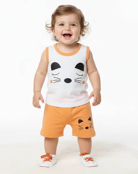 New Gen Boys Graphic Print Shorts & T-Shirt Set