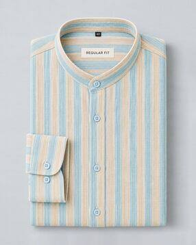 alpha tribe Men Striped Regular Fit Shirt-picture-35