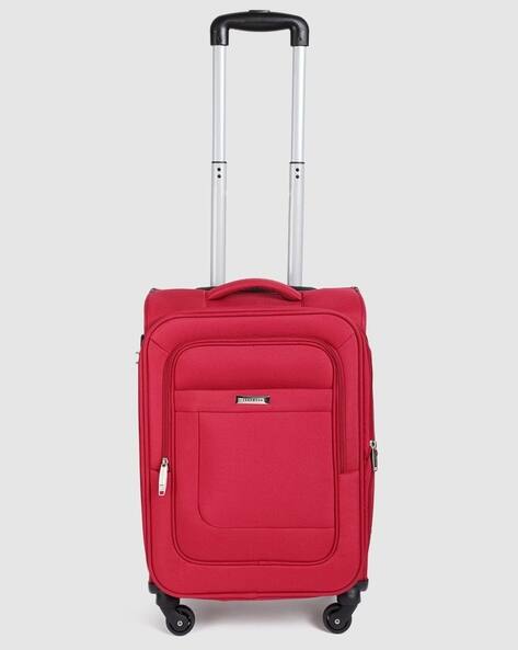 TEAKWOOD LEATHERS Unisex Red Soft Body Trolley Bag | Lightweight Polyester Travel Luggage