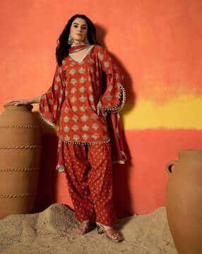 stylum Women Floral Print A-Line Kurta with Salwar Pants & Dupatta-picture-44