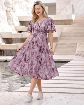 easy mom Women Printed A-Line Dress-picture-14