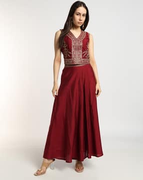 svrnaa by azorte Embroidered Fusion Wear Set-picture-43