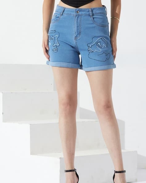 MISS CHASE High-Rise Denim Shorts
