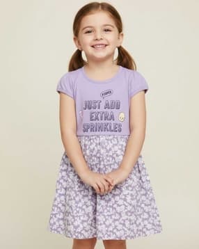 v-mart Girls Typographic Fit & Flare Dress-picture-12