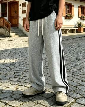 neonomad Men Striped Mid-Rise Straight Track Pants-picture-30