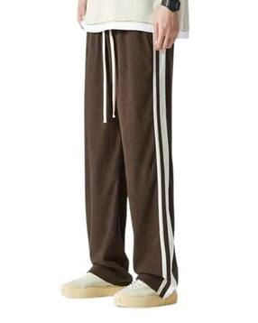 neonomad Men Striped Mid-Rise Straight Track Pants-picture-52