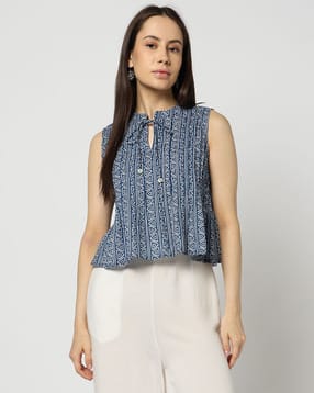 yousta Women Printed Pintuck Regular Fit Top-picture-12