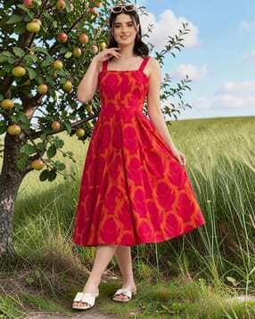 Women Floral Print A-Line Dress-image-6