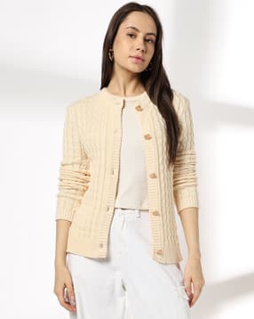 rio Women Cable-Knit Regular Fit Cardigan-picture-10
