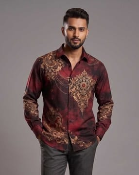 samavart designs Men Printed Regular Fit Shirt with Spread Collar-picture-20