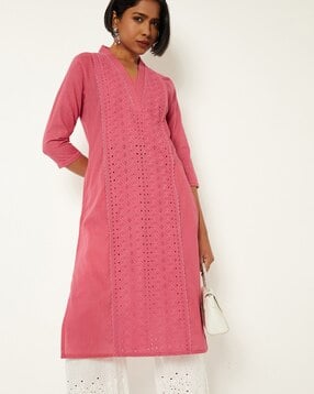 max Women Schiffli Straight Kurta-picture-20