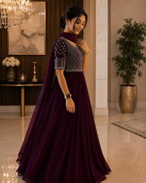 nyrika Women Embroidered 2-Piece Anarkali Kurta Set-picture-4