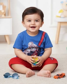 v-mart Cotton Printed Shorts Sets-picture-34