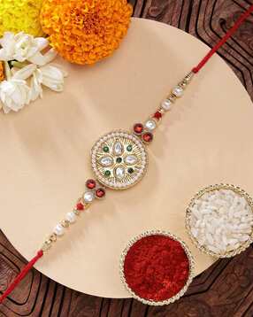 Embellished Beaded Tie-Up Rakhi-image-32