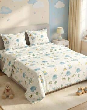 kids wonders 250 TC Graphic Print Double King Bedsheet with Pillow Covers-picture-38