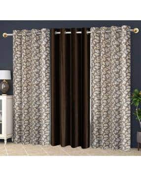 yukany Set of 3 Floral Print Door Curtains with Eyelets-picture-27