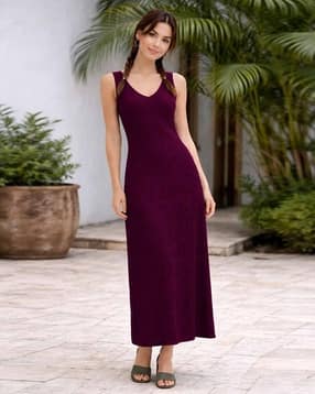 leia Women V-Neck Bodycon Maxi Dress -picture-30
