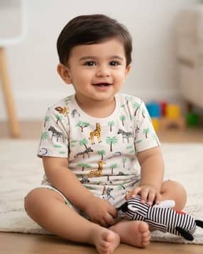 Cotton Printed Shorts Set-image-5