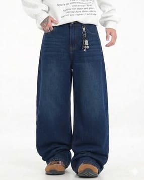 kotty Men Lightly Washed Low-Rise Baggy Jeans-picture-6