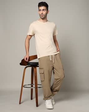 Men Straight Fit Cargo Track Pants-image-12