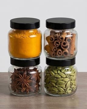 croco jar Pack of 4 Round Glass Jar with Cap-picture-22