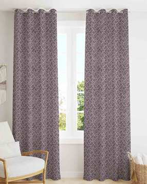 set of 2 printed window curtains with eyelets