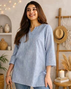 nyrika Women Striped V-Neck Straight Tunic-picture-40