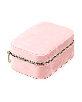 cortina eyelet curtain Women Velvet Jewellery Organiser with Zip Closure-picture-24