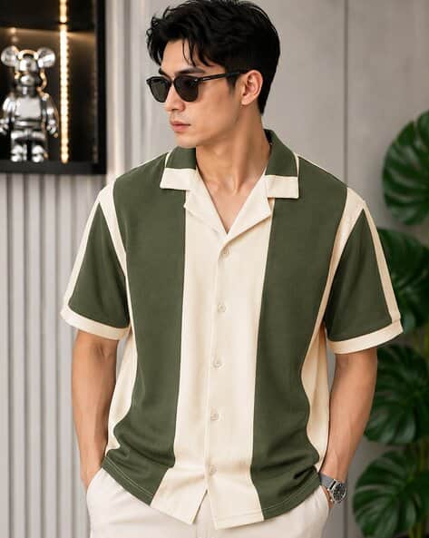 EYEBOGLER Men Colourblocked Relaxed Fit Shirt