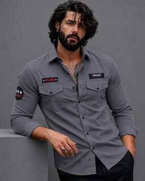 neonomad Men Regular Fit Shirt with Flap Pockets-picture-15
