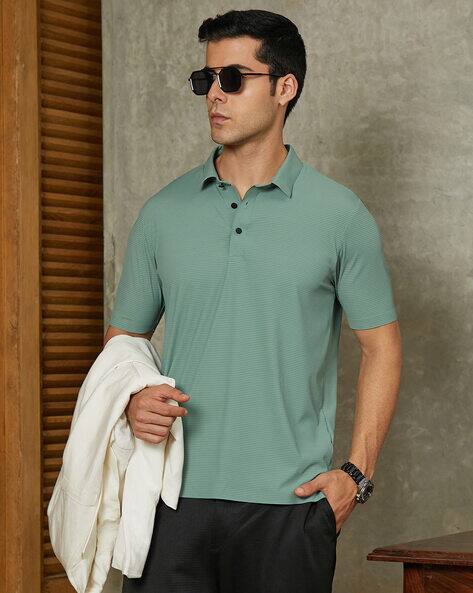 CAHOOT Men Striped Regular Fit Polo T-Shirt