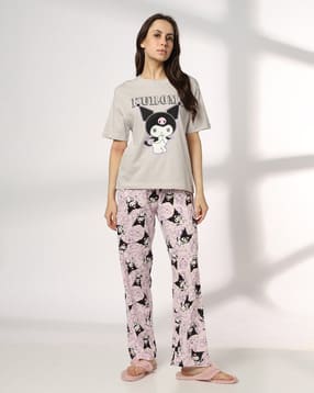rio Women Graphic Print T-Shirt & Pyjamas Set-picture-30