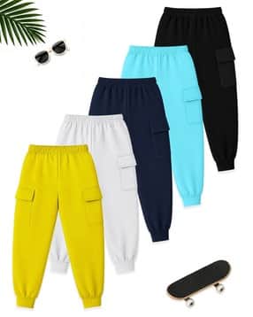 kuchipoo Boys Pack of 5 Relaxed Fit Cuffed Cargo Pants-picture-30