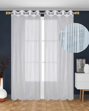 yukany Set of 2 Striped Door Curtains with Eyelets Header-picture-15